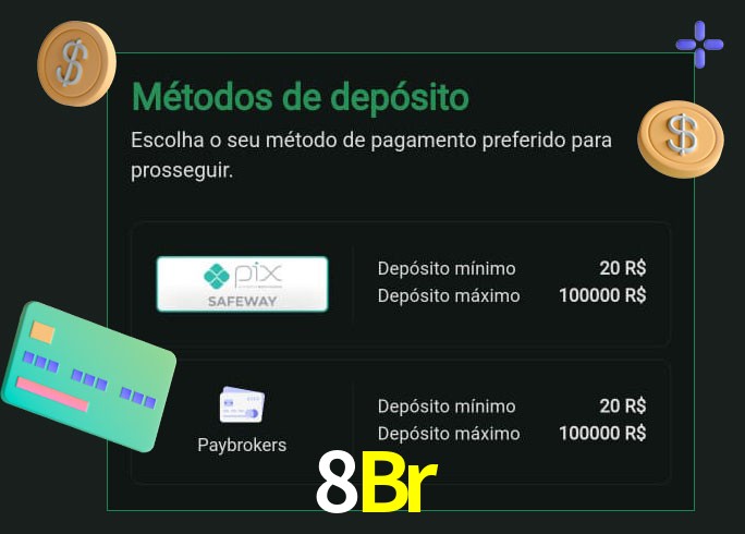 O cassino 8Br oferece uma grande variedade de métodos de pagamento